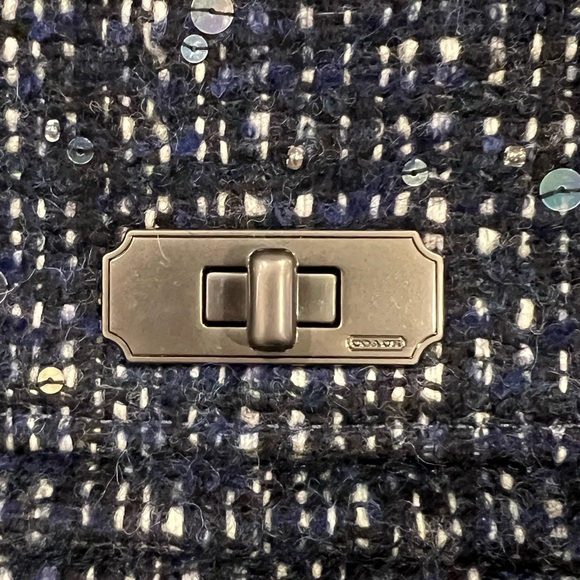 Coach Classic Chelsea Boucle Blue/Black Tweed Handbag - Picture 4 of 15